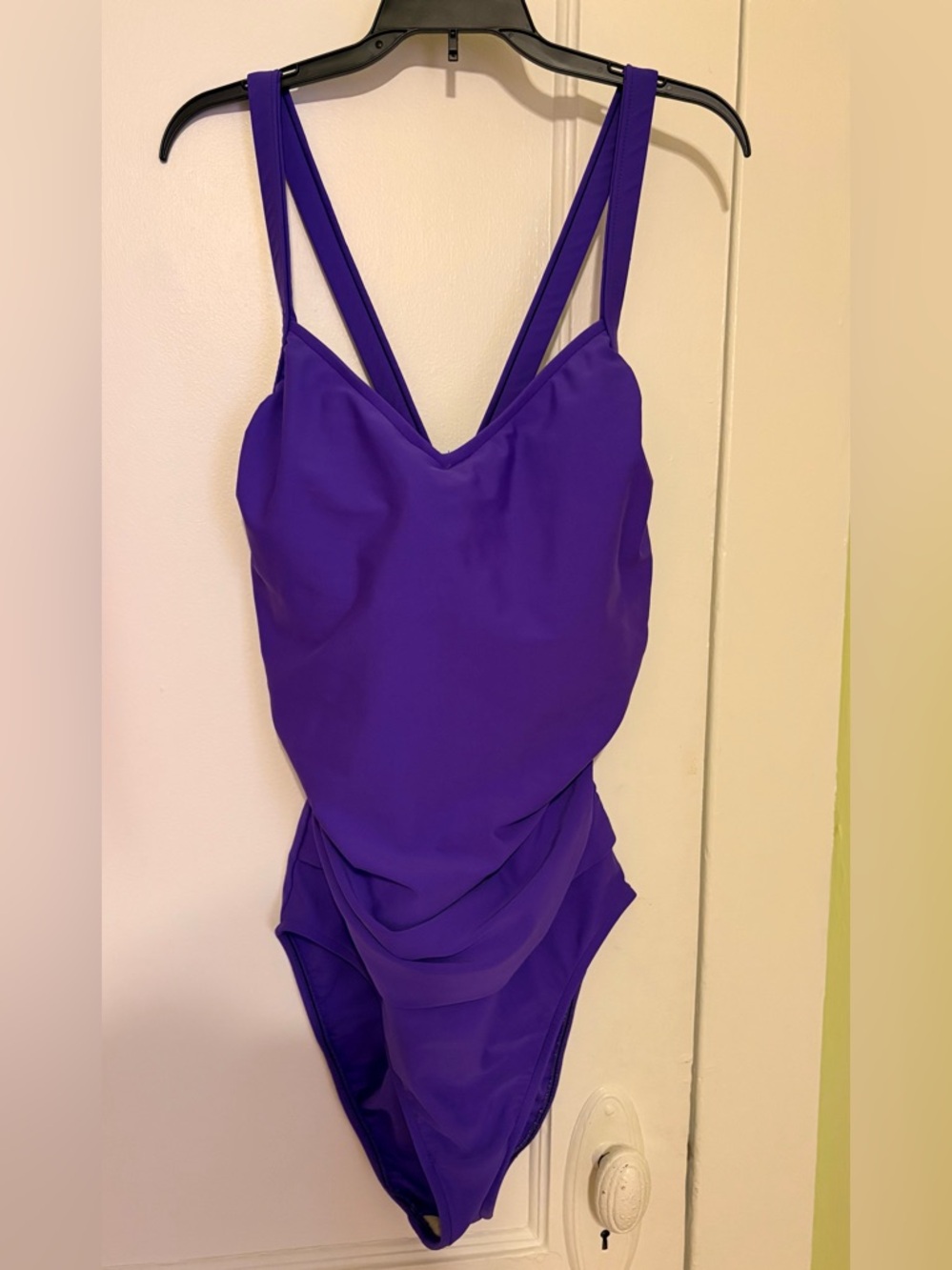 Shape Detector Size 16 Purple One-Piece Underwire Swimsuit Convertible Straps